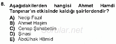 Cumhuriyet Dönemi Türk Şiiri 2012 - 2013 Ara Sınavı 8.Soru