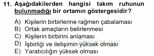Yönetici Asistanlığı 2013 - 2014 Tek Ders Sınavı 11.Soru