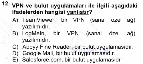 Uluslararası Lojistik 2012 - 2013 Dönem Sonu Sınavı 12.Soru