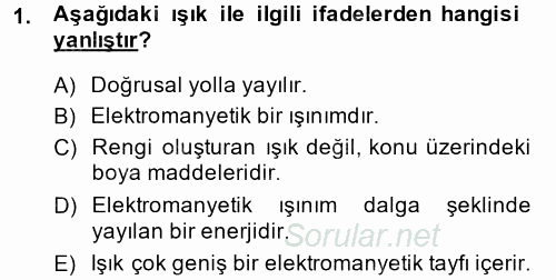 Temel Fotoğrafçılık 2014 - 2015 Ara Sınavı 1.Soru