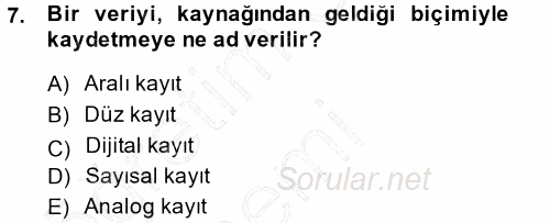 Temel Fotoğrafçılık 2014 - 2015 Ara Sınavı 7.Soru