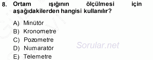 Temel Fotoğrafçılık 2014 - 2015 Ara Sınavı 8.Soru