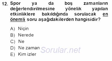 Etkinlik Yönetimi 2014 - 2015 Ara Sınavı 12.Soru