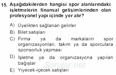 Etkinlik Yönetimi 2014 - 2015 Ara Sınavı 15.Soru