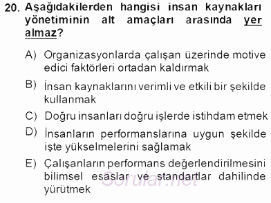 Etkinlik Yönetimi 2014 - 2015 Ara Sınavı 20.Soru