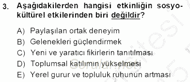 Etkinlik Yönetimi 2014 - 2015 Ara Sınavı 3.Soru