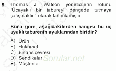 Etkinlik Yönetimi 2014 - 2015 Ara Sınavı 8.Soru