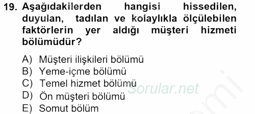 Satış Teknikleri 2012 - 2013 Dönem Sonu Sınavı 19.Soru