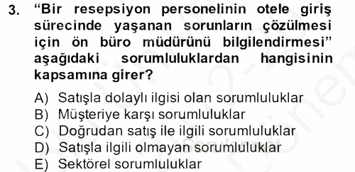 Satış Teknikleri 2012 - 2013 Dönem Sonu Sınavı 3.Soru