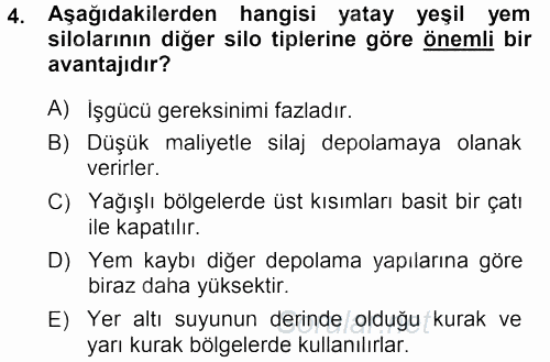 Tarımsal Yapılar ve Sulama 2013 - 2014 Dönem Sonu Sınavı 4.Soru