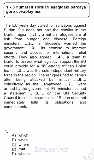 Pedagojik Gramer 1 2012 - 2013 Dönem Sonu Sınavı 1.Soru