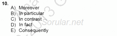 Pedagojik Gramer 1 2012 - 2013 Dönem Sonu Sınavı 10.Soru