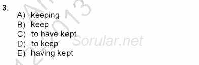 Pedagojik Gramer 1 2012 - 2013 Dönem Sonu Sınavı 3.Soru