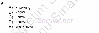 Pedagojik Gramer 1 2012 - 2013 Dönem Sonu Sınavı 6.Soru