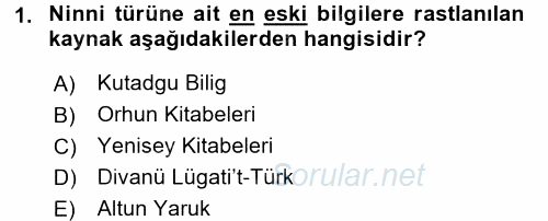 Türk Halk Şiiri 2017 - 2018 Ara Sınavı 1.Soru