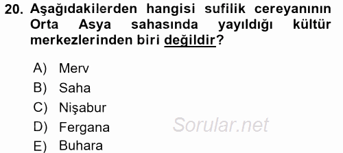 Türk Halk Şiiri 2017 - 2018 Ara Sınavı 20.Soru