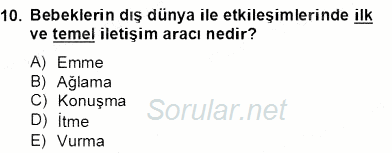 Erken Çocukluk Döneminde Gelişim 2 2013 - 2014 Dönem Sonu Sınavı 10.Soru