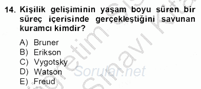 Erken Çocukluk Döneminde Gelişim 2 2013 - 2014 Dönem Sonu Sınavı 14.Soru