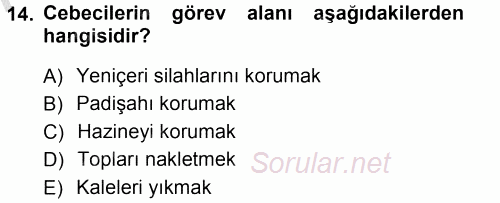 Türk İdare Tarihi 2012 - 2013 Ara Sınavı 14.Soru