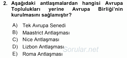 Uluslararası Örgütler 2016 - 2017 Ara Sınavı 2.Soru