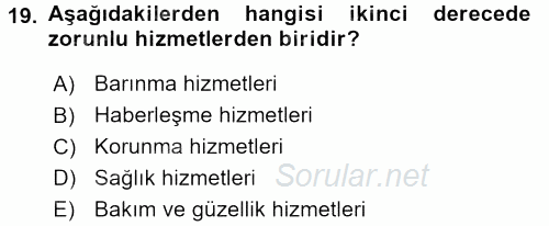 Kalite Yönetim Sistemleri 2017 - 2018 Dönem Sonu Sınavı 19.Soru