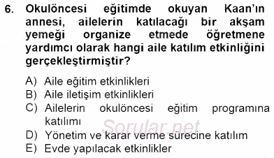 Okul, Aile Ve Çevre İş Birliği 2014 - 2015 Dönem Sonu Sınavı 6.Soru