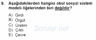 Okul, Aile Ve Çevre İş Birliği 2014 - 2015 Dönem Sonu Sınavı 9.Soru