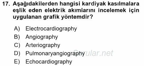 Tıbbi Terminoloji 2016 - 2017 Ara Sınavı 17.Soru