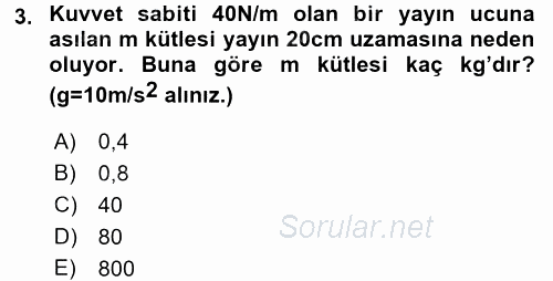 Teknolojinin Bilimsel İlkeleri 1 2016 - 2017 3 Ders Sınavı 3.Soru