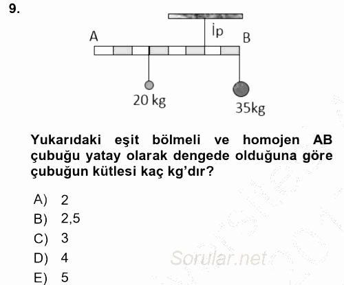 Teknolojinin Bilimsel İlkeleri 1 2016 - 2017 3 Ders Sınavı 9.Soru