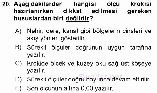 Coğrafi Bilgi Sistemlerine Giriş 2017 - 2018 Ara Sınavı 20.Soru