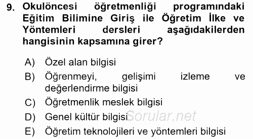 Türk Eğitim Tarihi 2015 - 2016 Ara Sınavı 9.Soru