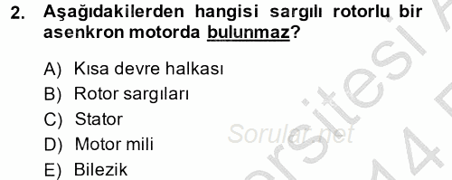 Elektromekanik Kumanda Sistemleri 2013 - 2014 Ara Sınavı 2.Soru