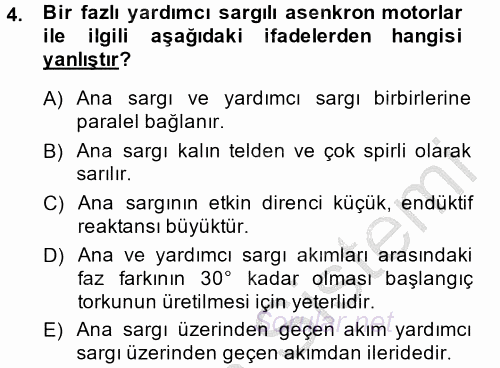 Elektromekanik Kumanda Sistemleri 2013 - 2014 Ara Sınavı 4.Soru