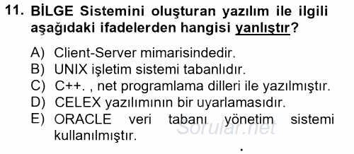 Dış Ticarette Bilgisayar Uygulamaları 2012 - 2013 Dönem Sonu Sınavı 11.Soru