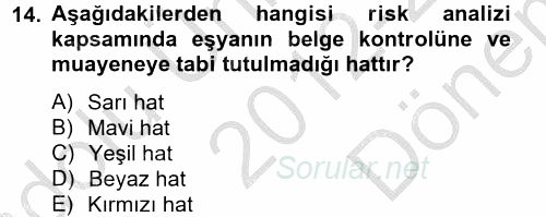 Dış Ticarette Bilgisayar Uygulamaları 2012 - 2013 Dönem Sonu Sınavı 14.Soru