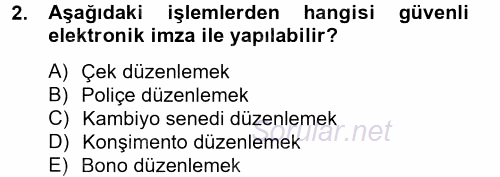 Dış Ticarette Bilgisayar Uygulamaları 2012 - 2013 Dönem Sonu Sınavı 2.Soru