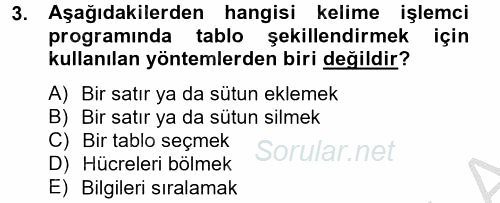 Dış Ticarette Bilgisayar Uygulamaları 2012 - 2013 Dönem Sonu Sınavı 3.Soru