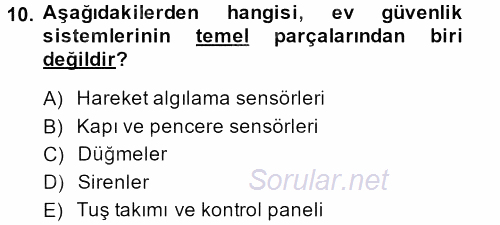 Ev Teknolojisi 2013 - 2014 Dönem Sonu Sınavı 10.Soru