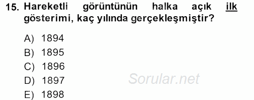 Ev Teknolojisi 2013 - 2014 Dönem Sonu Sınavı 15.Soru