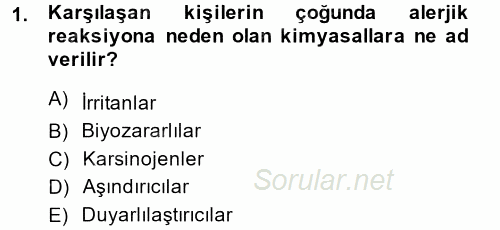 Temel Veteriner Patoloji 2014 - 2015 Ara Sınavı 1.Soru