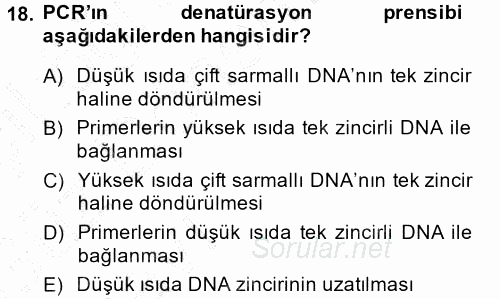 Temel Veteriner Patoloji 2014 - 2015 Ara Sınavı 18.Soru