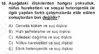 Kriminoloji 2014 - 2015 Ara Sınavı 18.Soru