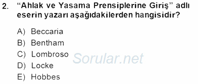 Kriminoloji 2014 - 2015 Ara Sınavı 2.Soru