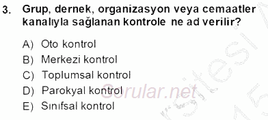 Kriminoloji 2014 - 2015 Ara Sınavı 3.Soru