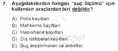 Kriminoloji 2014 - 2015 Ara Sınavı 7.Soru