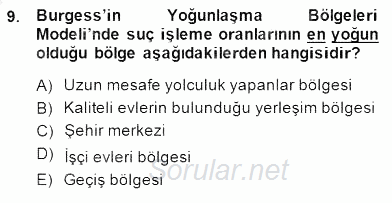 Kriminoloji 2014 - 2015 Ara Sınavı 9.Soru