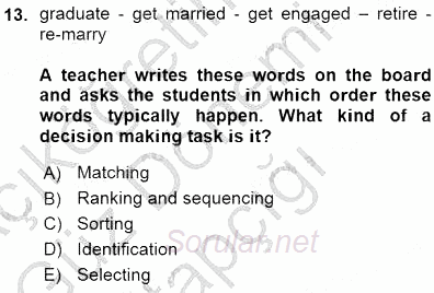 Okuma Ve Dinleme Öğretimi 2015 - 2016 Ara Sınavı 13.Soru
