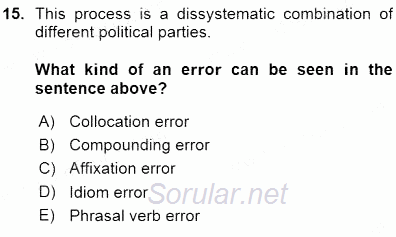 Okuma Ve Dinleme Öğretimi 2015 - 2016 Ara Sınavı 15.Soru