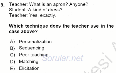 Okuma Ve Dinleme Öğretimi 2015 - 2016 Ara Sınavı 9.Soru